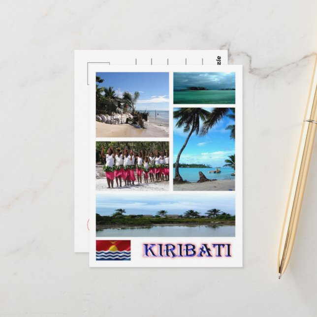 Carte Postale Kiribati - Océanie - Mosaïque - (Devant/Arrière en situation)