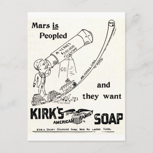 Carte Postale Kirk's Soap Campy Publicité sur MARS (Devant)
