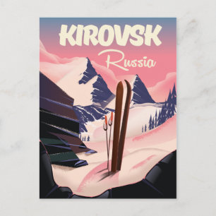 Carte Postale Kirovsk Russie affiche de voyage ski