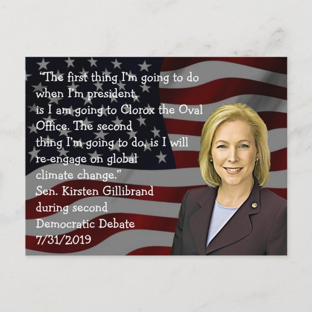 Carte Postale Kirsten Gillibrand cite le Débat démocrate : (Devant)