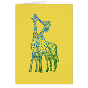 Carte postale Kiss Giraffes African Giraffe