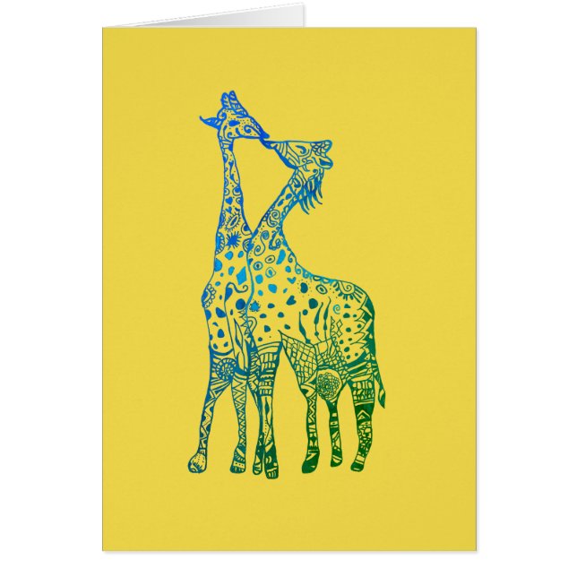 Carte postale Kiss Giraffes African Giraffe (Devant)