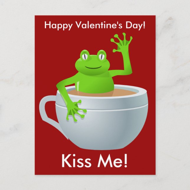 Carte postale Kiss Me Frog Valentines (Devant)