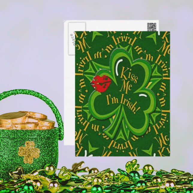 Carte Postale Kiss Me Je suis Irlandais St Patrick's Day (Kiss Me I'm Irish St Patrick's Day Postcard)