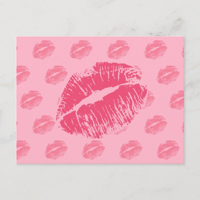 Carte Postale Kiss rose (Devant)