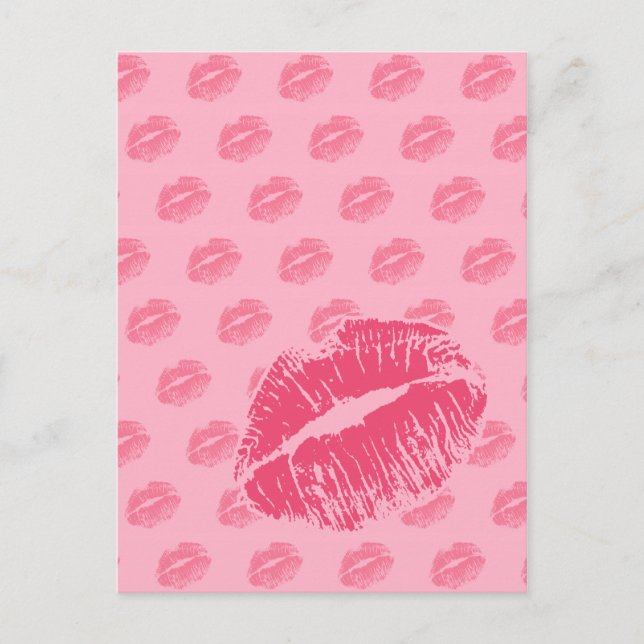 Carte Postale Kiss rose (Devant)
