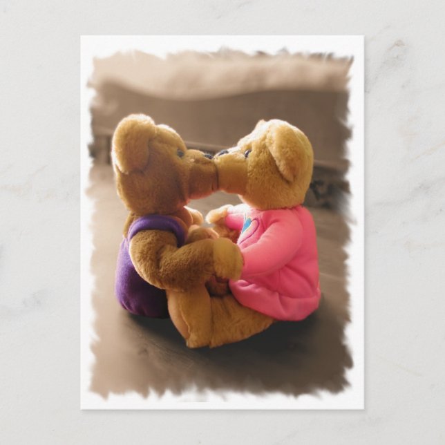 Carte Postale Kissing Teddies Postcard (Devant)