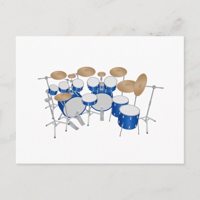 Carte Postale Kit de batterie à 10 pièces : Dessin vectoriel : (Devant)