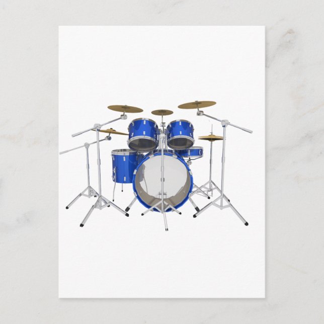 Carte Postale Kit de tambour bleu : (Devant)