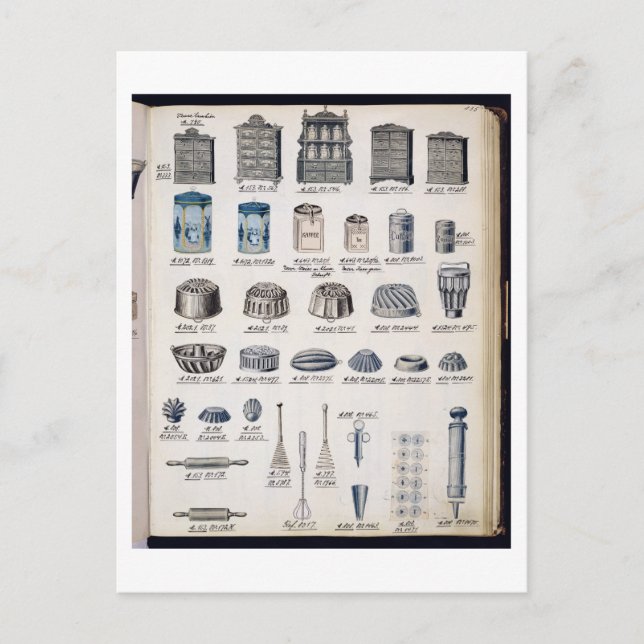 Carte Postale Kitchen storage and utensils from a trade catalogu (Devant)