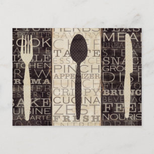 Carte Postale Kitchen Words Trio