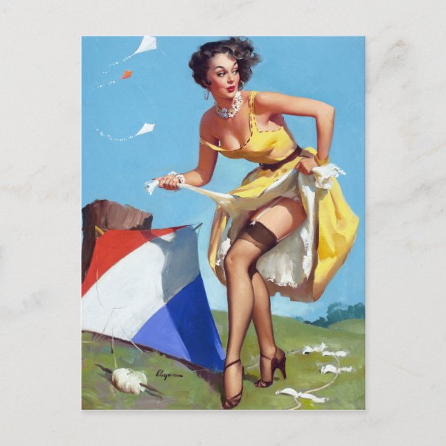 Carte Postale Kite Pin Up (Devant)