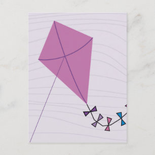 Carte Postale Kite rose