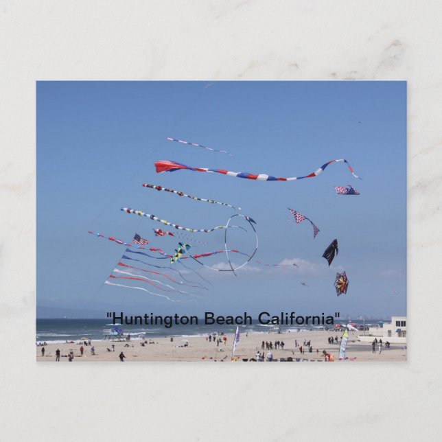 Carte Postale Kite volant sur la plage (Devant)