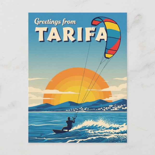 Carte Postale Kitesurf Tarifa Espagne Voyage (Devant)