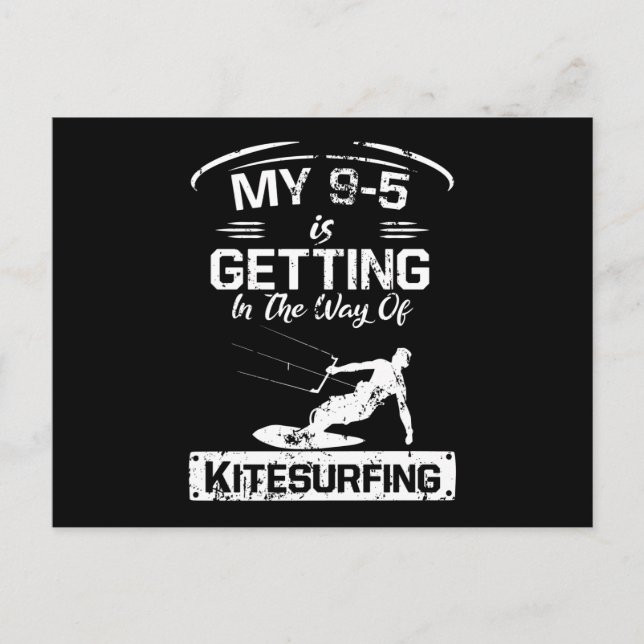 Carte Postale Kitesurfing 9-5 Semaine de profession de kite surf (Devant)