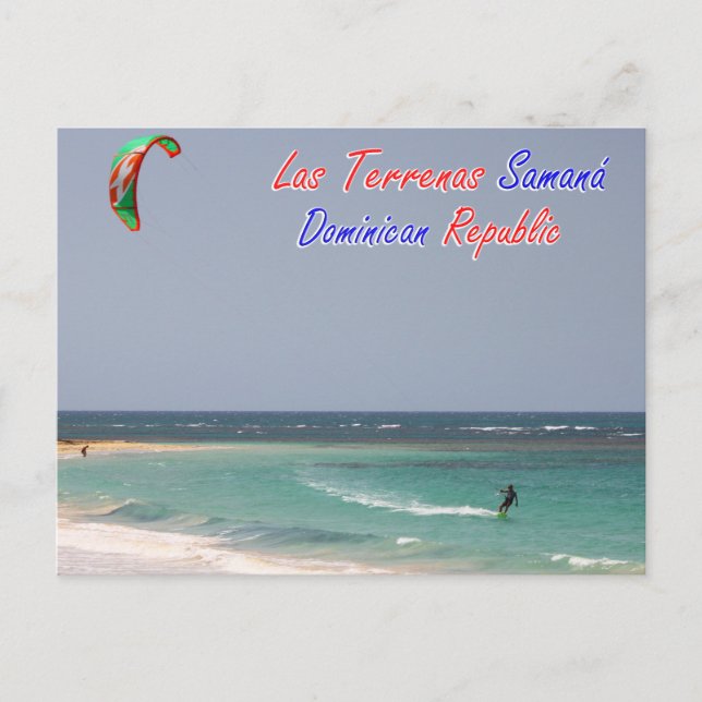Carte Postale Kitesurfing Las Terrenas Samana République dominic (Devant)