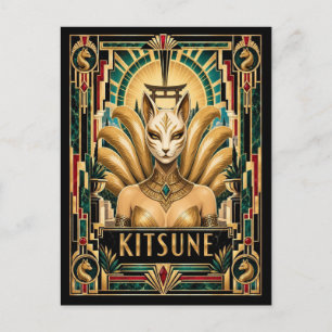 Carte Postale Kitsune, Art Déco Mythique