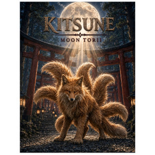 Carte Postale Kitsune Moon Torii Dark Cinema