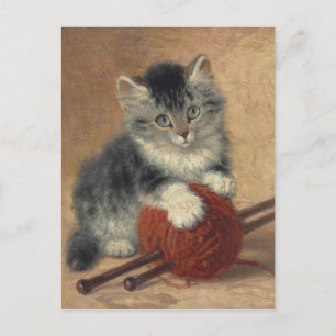 Carte Postale Kitten avec une boule de laine CC0194 Ronner-Knip