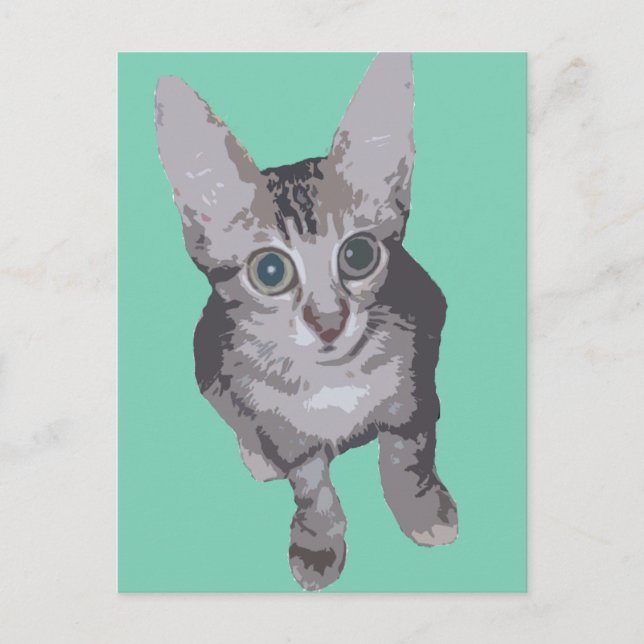 Carte Postale Kitten Big Eyes Pop Art (Devant)