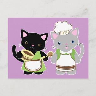 Carte Postale Kittés de cuisine Yoyo et Suki Neko