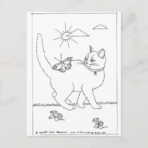 Carte Postale kitty_and_butterfly