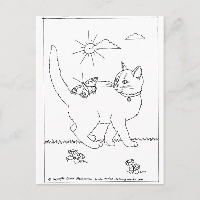 Carte Postale kitty_and_butterfly (Devant)