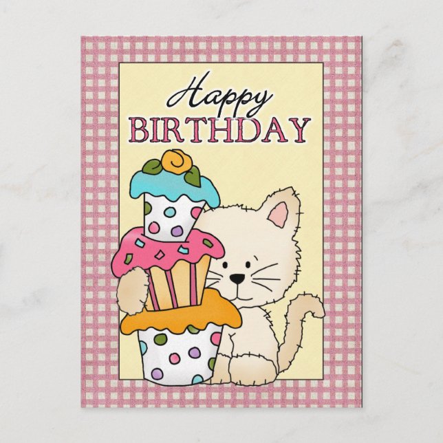 Carte postale Kitty Anniversaire (Devant)