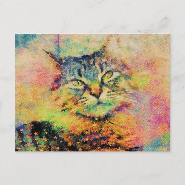 Carte postale Kitty Aquarelle (Devant)
