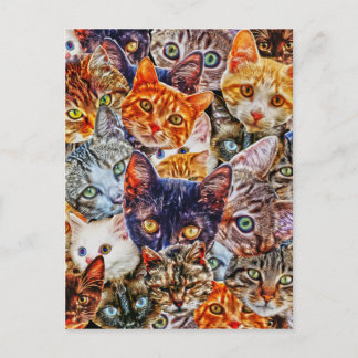 Carte Postale Kitty Cat Collage