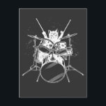 Carte Postale Kitty Chat Rockstar Punk Joueuse de Batterie Pos<br><div class="desc">Collection de Cartes Postales avec un Design Graphique de Chatte Drumeuse Punk Rockstar</div>
