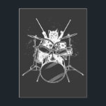 Carte Postale Kitty Chat Rockstar Punk Joueuse de Batterie Pos<br><div class="desc">Collection de Cartes Postales de Conception Graphique de Kitten Kitty Chat Rockstar Punk Jouant de la Batterie</div>