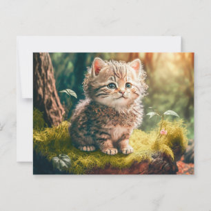 Carte Postale Kitty dans les bois