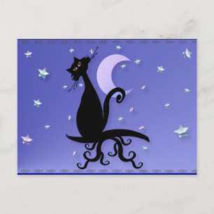 Carte postale Kitty de minuit