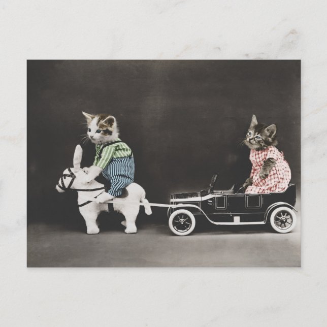 Carte Postale Kitty en panne (Devant)