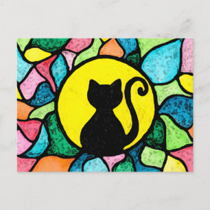 Carte postale Kitty en verre tendu