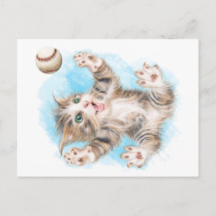 Carte postale Kitty joueuse