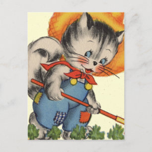 Carte Postale Kitty Kat Gardener