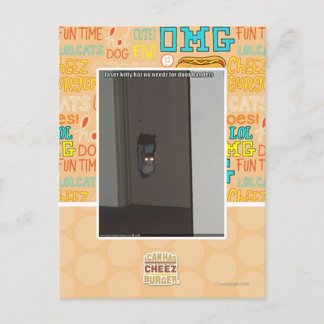 Carte Postale Kitty laser (Devant)