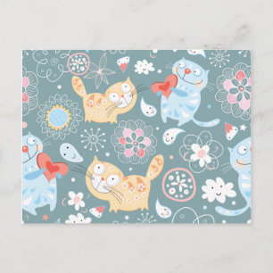 Carte Postale Kitty Motif Trois