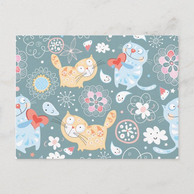 Carte Postale Kitty Motif Trois (Devant)