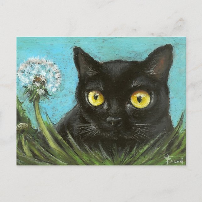 Carte Postale Kitty noir (Devant)