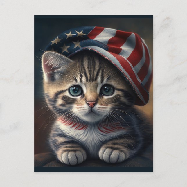 Carte Postale Kitty patriotique ! (Devant)