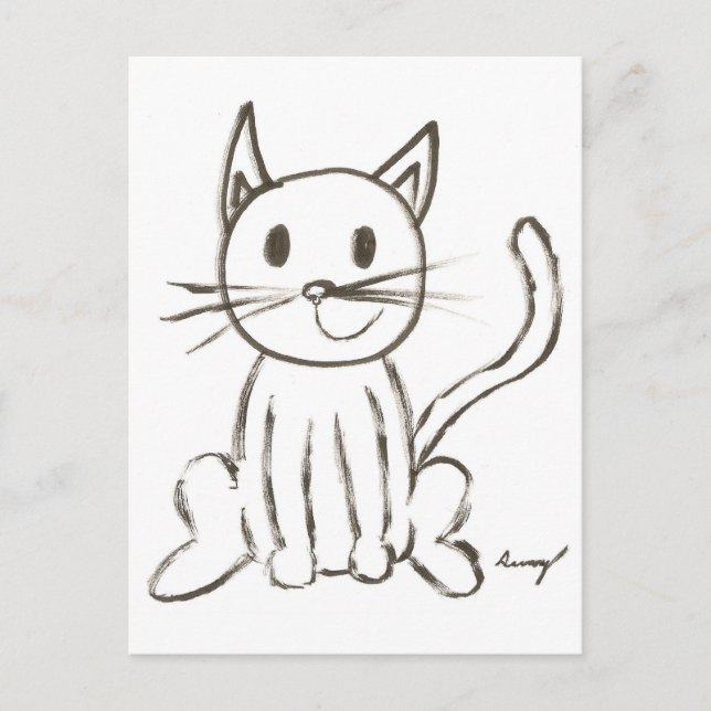 Carte postale Kitty Peint (Devant)