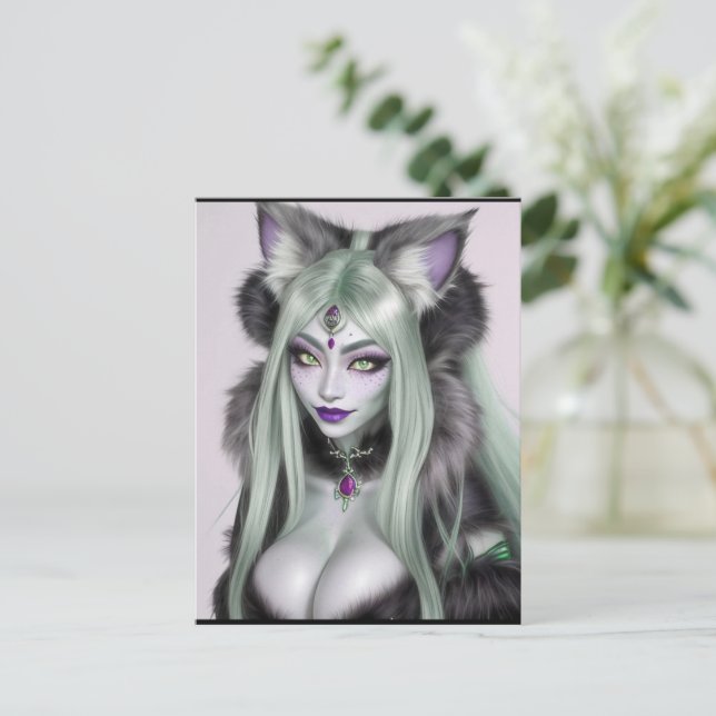 CARTE POSTALE KITTY WAIFU 07 (Debout devant)