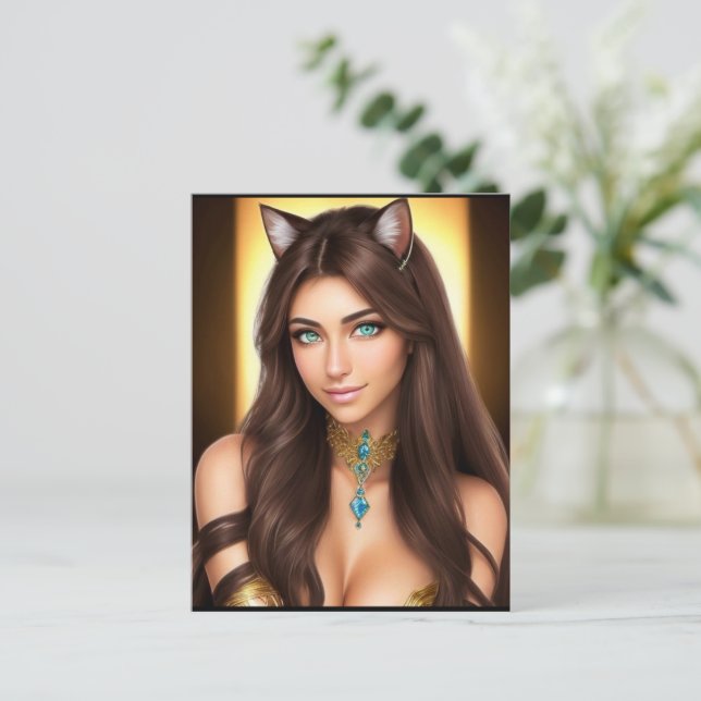 CARTE POSTALE KITTY WAIFU 11 (Debout devant)