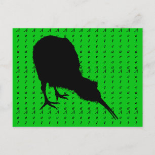 Carte Postale Kiwi Bird & Aotearoa (écriture) Nouvelle-Zélande