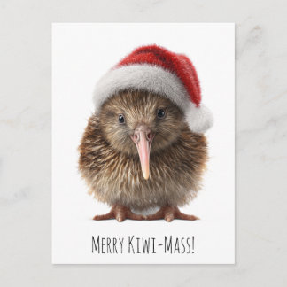 Carte Postale Kiwi personnalisé mignon avec chapeau de Père Noël