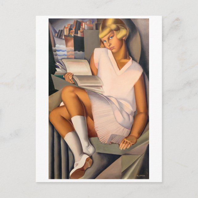 Carte Postale Kizette en Rose | Tamara de Lempicka | (Devant)